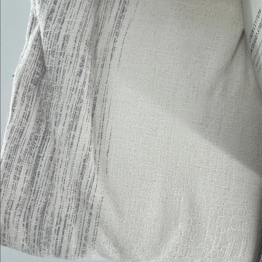 WEST ELM Linen Jacquard Stripe Duvet Cover Ombré Yellow, Pink, Gray Full NWT